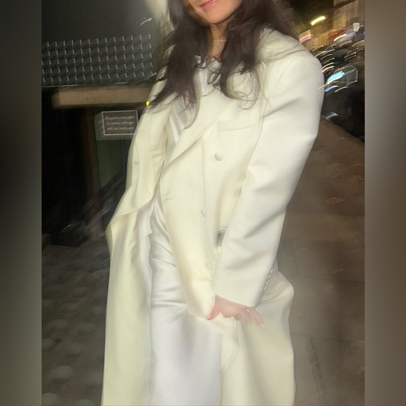 Magda Butrym white Double Breasted wool coat - Picture 6 of 8